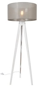 Modern állólámpa állvány fehér árnyalatú taupe 50 cm - állvány Classic