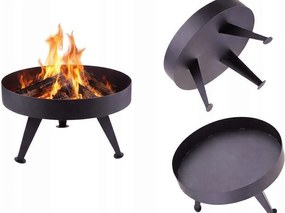 Kerti Tűzrakóhely 40CM-ES Tűzrakóhely Hőálló Acél Bogrács Fekete Grill