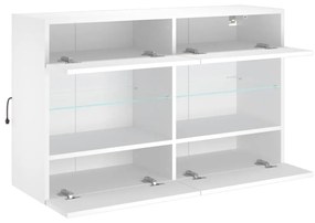 fehér fali TV-szekrény LED-világítással 98,5x30x60,5 cm