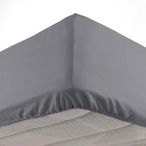 Antracitszürke gumis mikroszálas lepedő 140x190 cm Oscar – douceur d'intérieur