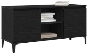 TV Szekrény Fekete Tölgy 102x35x50 cm Műanyag Fa