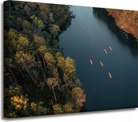 Vászonkép Kajak-kenu Erdő Folyó Természet 40x30 cm