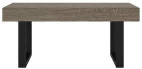 Szürke és fekete MDF és vas dohányzóasztal 90x45x40 cm