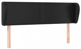 fekete műbőr szárnyas fejtámla 147x23x78/88 cm