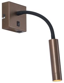 Modern bronz fali lámpa USB-C porttal - Gosna