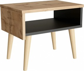 Lea éjjeliszekrény skandináv stílus wotan/fekete