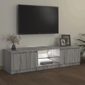 szürke sonoma színű TV-szekrény LED-ekkel 140 x 40 x 35,5 cm