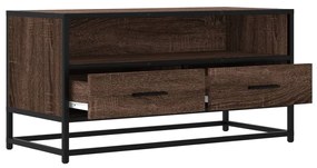 barna tölgy színű szerelt fa és fém TV-szekrény 80x34,5x40 cm