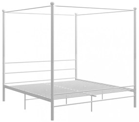 fehér fém baldachinos ágykeret 200 x 200 cm