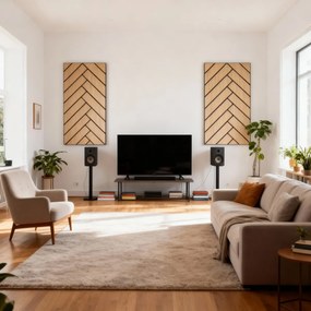 Freja Zajszigetelő falipanel 120x60x0,9cm - világos tölgy és parketta mintás - sötét tölgy