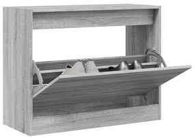 szürke sonoma színű szerelt fa cipőszekrény 80 x 34 x 63 cm