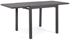 PELAGIUS fekete 6 személyes bővíthető kerti étkezőasztal 83-166 cm
