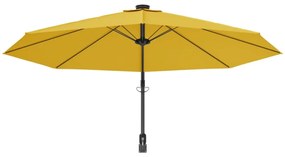 sárga LED-es falra szerelhető napernyő 290 cm