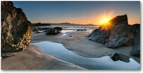 Fotó kép edzett üveg Sziklák a tengerparton 140x70