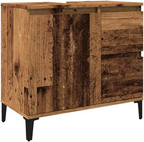 vidaXL antik fa színű mosdószekrény 65 x 33 x 60 cm