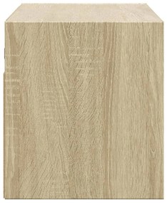 sonoma tölgy színű fali TV-szekrény LED-ekkel 80x31x35 cm