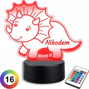 Led Éjjeli Lámpa Dinoszaurusz Stegosaurus Asztali Lámpa Gravírozott Névvel Fiúknak