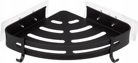 Fürdőszobai Zuhanypolc, Sarok, Fekete, Alumínium, 29,2x23,5x4 CM