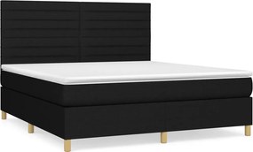 vidaXL fekete szövet rugós ágy matraccal 160x200 cm
