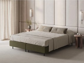 Zöld kárpitozott franciaágy ágytámla nélkül 160x200 cm Whale – Micadoni