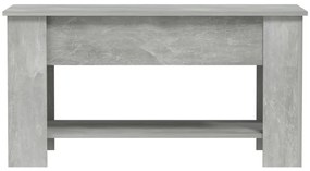 Betonszürke szerelt fa dohányzóasztal 101 x 49 x 52 cm