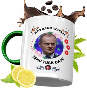 Donald Tusk Zöld Bögre Ajándék Nyomtatott Fotóval