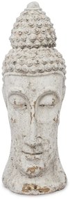 Cyrus design krém színű koptatott buddha fej dekorációs szobor 30x11x10cm