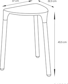 Gedy, YANNIS fürdőszobaszék, 37x43,5x32,3 cm, fehér, 217202