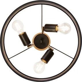 ALBA felületre szerelt csillár 3xE27/15W/230V, átmérő 40 cm, fekete/barna