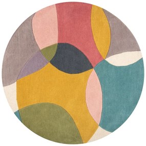 Kézi szövésű gyapjú kerek szőnyeg ø 160 cm Glow Multi – Flair Rugs