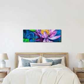 Egy vízi liliom képe a vízen (órával) (90x30 cm)
