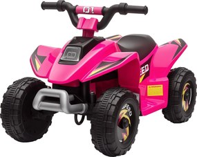 HOMCOM Elektromos Quad Gyerekeknek 18-36 Hónapos Korig Elektromos ATV Előre és Hátra 6V Akkumulátoros Quad 20 kg Max Teherbírás 72x40x45.5 cm Rózsaszí