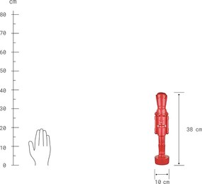 JAMES dekoráció, piros diótörő 38cm
