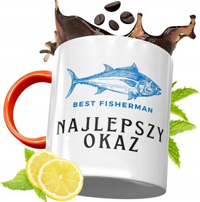 Narancssárga Bögre Horgászoknak Ajándék fényképes nyomtatással