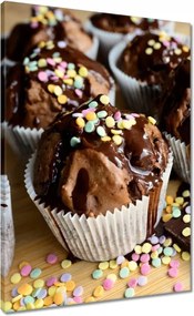 Vászonkép 50x70 Csokoládés muffin nutellával A legjobb recept