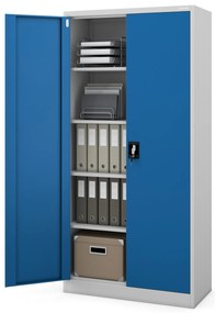 Fém iratszekrény JAN, 900 x 1850 x 400 mm, szürke-kék