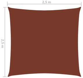 terrakotta négyzet alakú oxford-szövet napvitorla 2,5 x 2,5 m