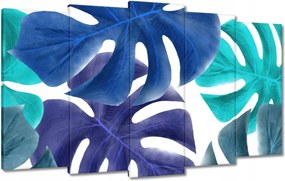 Vászonkép 100x60 Monstera Levelek Kék