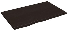 sötétbarna kezelt tömör tölgyfa fali polc 80x50x2 cm