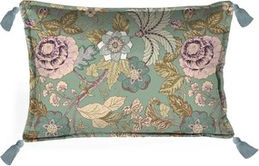 Japanese Flowers zöld párna, 50 x 35 cm - Velvet Atelier