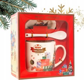 eCa KB17WZ3 karácsonyi ajándékkészlet Kerámia bögre, kanál, csészealj 400 ml