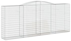 vidaXL 8 db íves horganyzott vas gabion kosár 400x50x160/180 cm