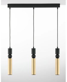 Jupiter 2007 - Csillár zsinóron ALAS 3xGU10/10W/230V arany/fekete