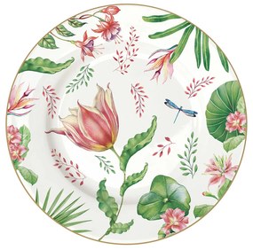 Virágos porcelán desszertes tányér Botanic Chic