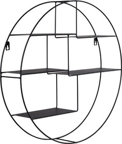 Genk fali polc, fekete acél 47x10 cm