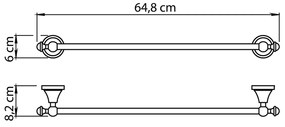 GEDY NV216013 Nevis törülközőtartó 60 x 8,2 cm, króm