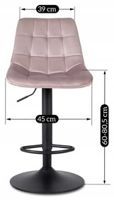 Bárszék Arcos2 velvet rózsaszín