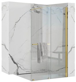 Rea Cortis, tolózuhany paraván 120x200cm, 6mm üveg, átlátszó üveg, arany profil, REA-K8485
