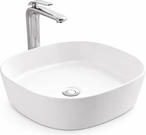 BERGAMO SLIM || Pultra helyezhető mosdókagyló, kerámia, fehér, lekerekített