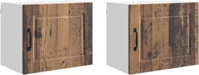 vidaXL Konyhaszekrény polcokkal 2 pcs Öreg fa 50 x 31 x 40 cm Faanyag